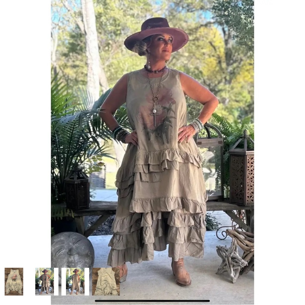 Jaded Gypsy Create Change Dress and Overlay in Vintage Olive S/M or L/XL